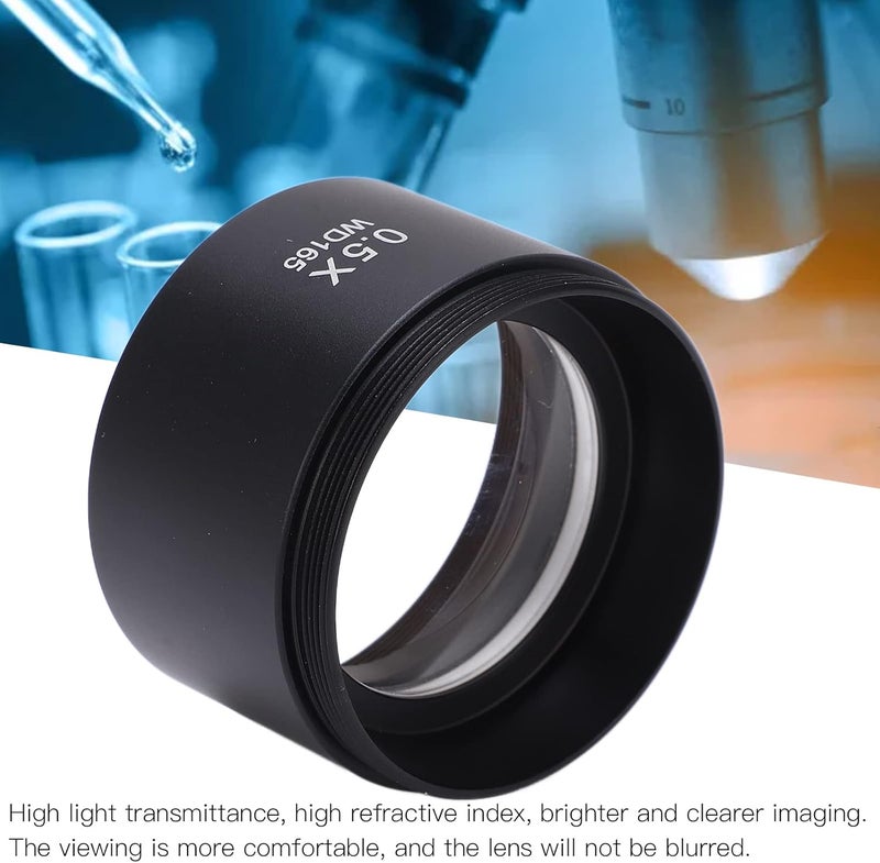Natudeco WD165 0.5X Objective Lens, Wide Field Magnification Microscope Objective Lens Fine Workmanship Wide Field of View Magnifying Objective Lens for Laboratory - Image 3